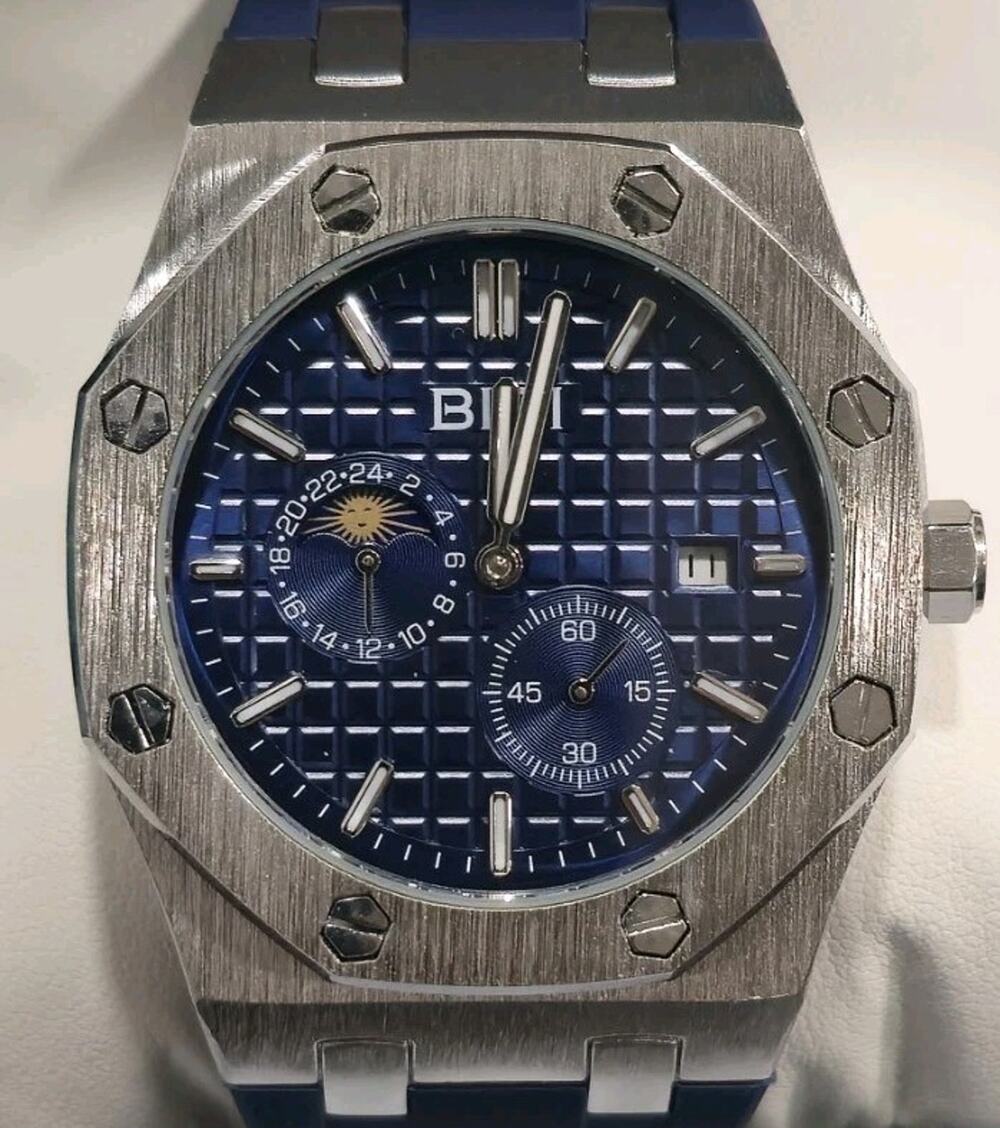 B0382 BIBI LUXURY Blue Dial Silver Case Automatic